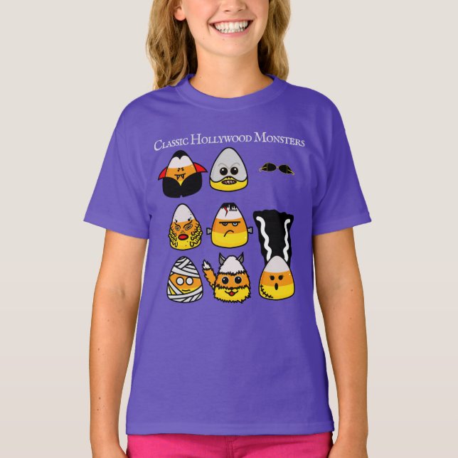 Classic Hollywood Monsters Candy Corn T-Shirt (Front)