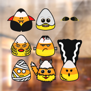 Classic Hollywood Monsters Candy Corn Window Cling