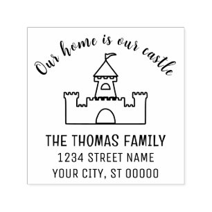 Classic Home is our Castle Name Address Self-inking Stamp
