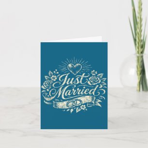 Classic honeymoon just married newlywed couple card