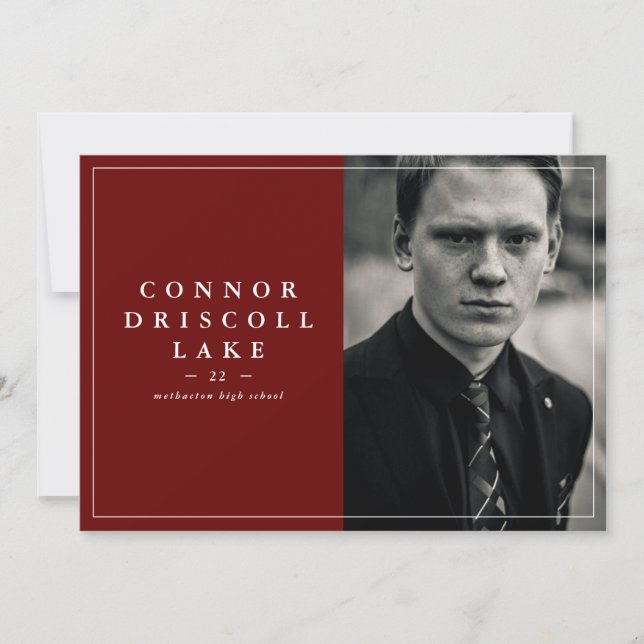 Classic Horizontal Photo Graduation Announcement (Front)