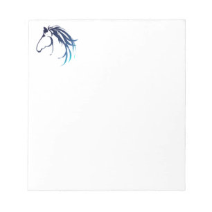Classic Horse Head Logo in Blue Notepad
