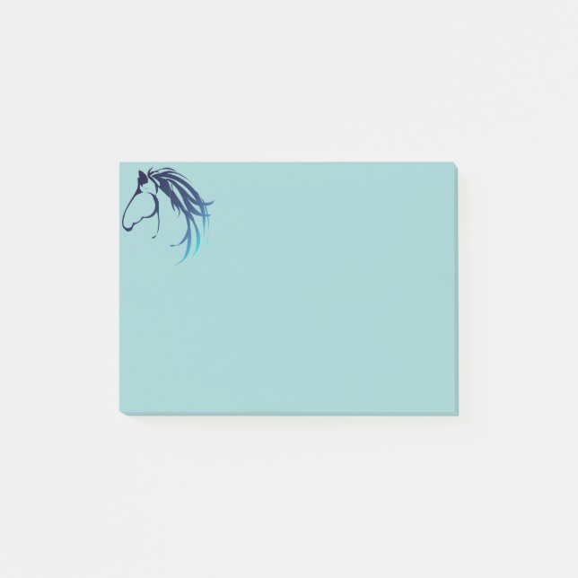 Classic Horse Head Logo in Blue Post-it Notes (Front)