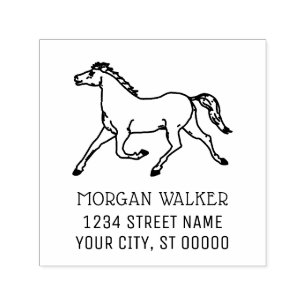 Classic Horse Running Return Address  Self-inking Stamp