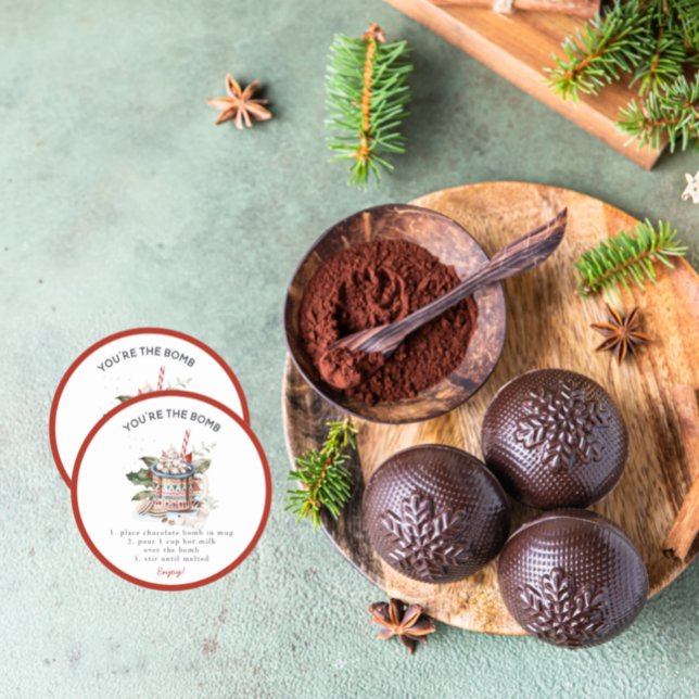 Classic Hot Chocolate Bomb Christmas Classic Round Sticker (Creator Uploaded)