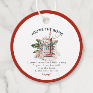 Classic Hot Chocolate Bomb Christmas Favour Tags
