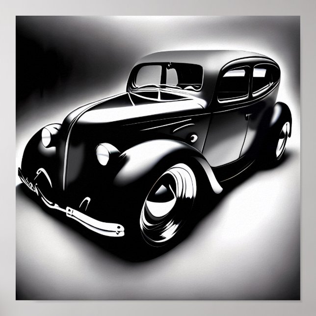 Classic Hot Rod / b&w / Poster (Front)