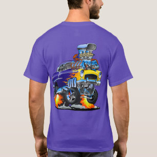 Classic Hotrod Muscle Car Flames Big Engine T-Shirt