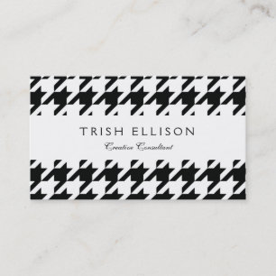 Classic Houndstooth Pattern: Black & White Vintage Business Card