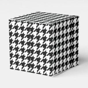 Classic Houndstooth Pattern: Black & White Vintage Favour Box