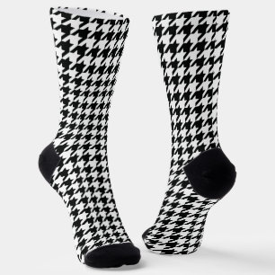Classic Houndstooth Pattern: Black & White Vintage Socks
