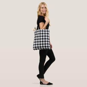 Classic Houndstooth Pattern: Black & White Vintage Tote Bag