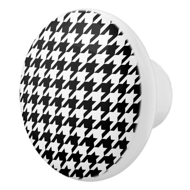 Classic houndstooth pattern Dogstooth check design Ceramic Knob (Right)
