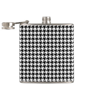 Classic houndstooth pattern Dogstooth check design Hip Flask