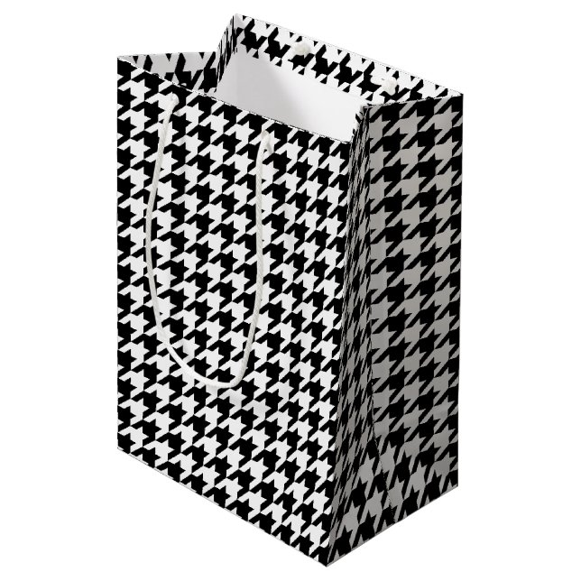 Classic houndstooth pattern Dogstooth check design Medium Gift Bag (Front Angled)