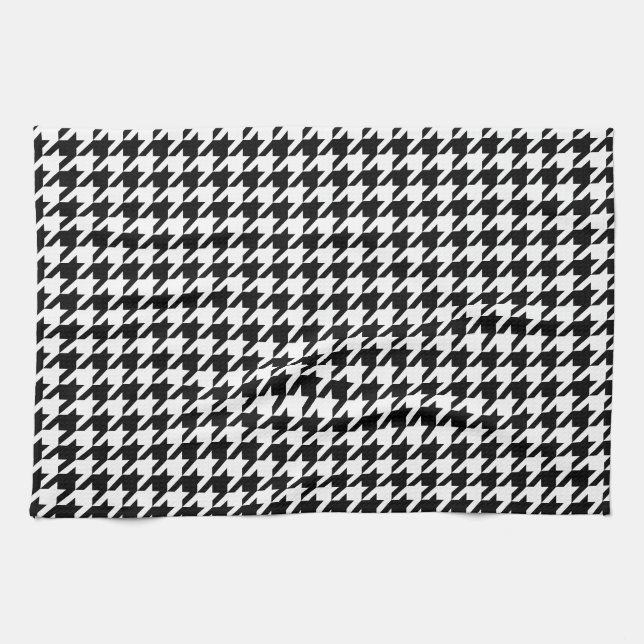 Classic houndstooth pattern Dogstooth check design Tea Towel (Horizontal)