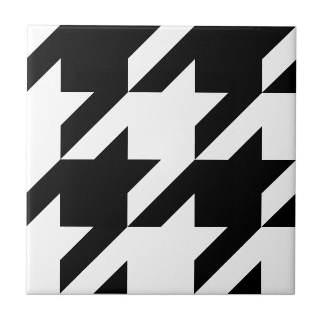 Classic houndstooth pattern Dogstooth check design Tile (Front)
