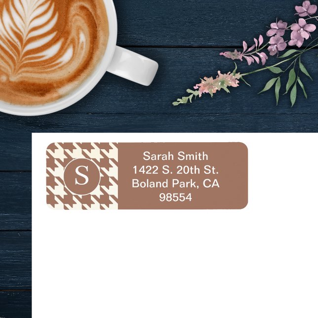 Classic Houndstooth Pattern Mocha Mousse and White (Creator Uploaded)