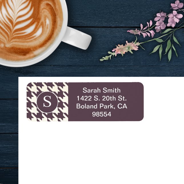 Classic Houndstooth Pattern Purple Plum and White (Creator Uploaded)