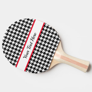 Classic Houndstooth Ping Pong Paddle Personalised