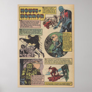 Classic House Of horrors Comic Book Monsters Poster