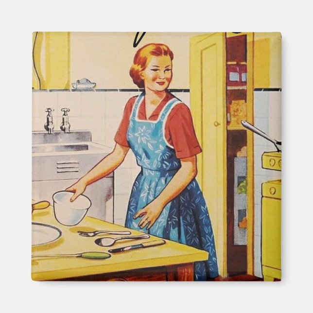 Classic housewife Retro l Kitchen gift Magnet (Front)