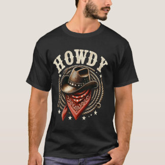 Classic Howdy Cowboy Hat & Bandanna Western T-Shirt