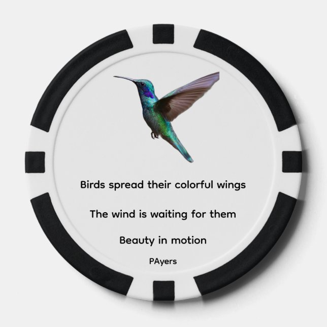 Classic Hummingbird Image Casino Poker Chips (Front)