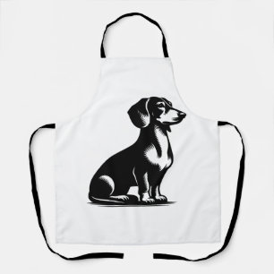 Classic Hunting Dog Vintage Dachshund Drawing Apron