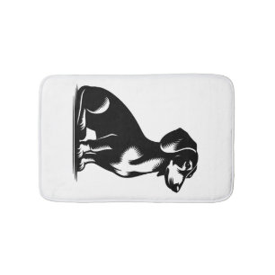 Classic Hunting Dog Vintage Dachshund Drawing Copy Bath Mat