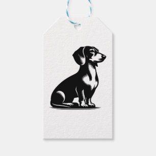 Classic Hunting Dog Vintage Dachshund Drawing Copy Gift Tags