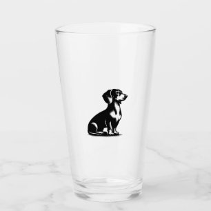 Classic Hunting Dog Vintage Dachshund Drawing Copy Glass