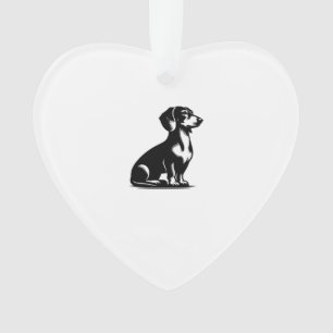 Classic Hunting Dog Vintage Dachshund Drawing Copy Ornament
