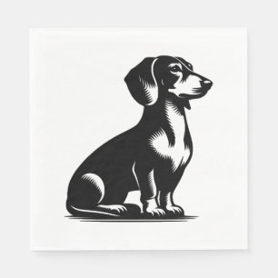 Classic Hunting Dog Vintage Dachshund Drawing Napkin