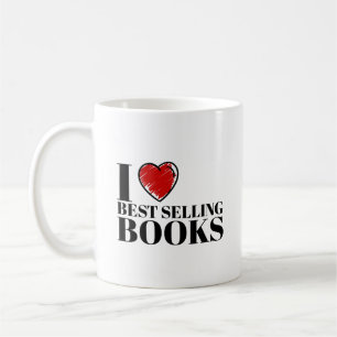 Classic "I Love Best Selling Books" Reader Design Coffee Mug