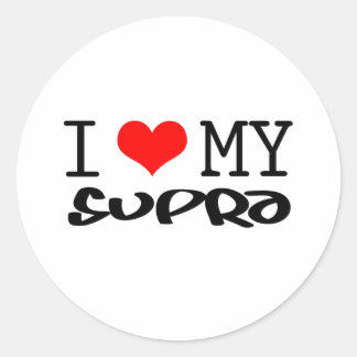 Classic "I Love My Supra" design Round Sticker