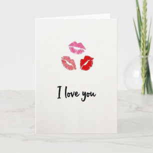 Classic I Love You Kisses Card