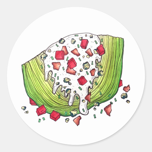 Classic Iceberg Lettuce Wedge Salad Food Foodie Classic Round Sticker (Front)