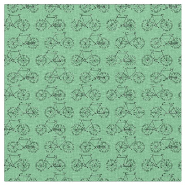 Classic Illustrated Bikes Bicycle CUSTOM BG COLOR Fabric (Close Up)