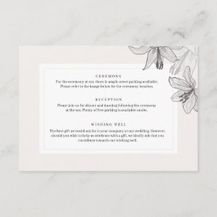 Classic Illustrated Floral Lilies Detail Enclosure Card