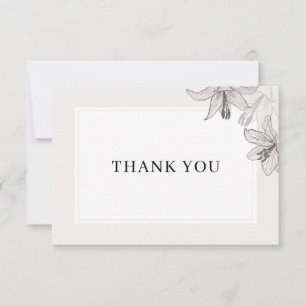Classic Illustrated Floral Lilies Thank You Card