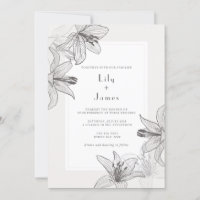 Classic Illustrated Floral Lilies Wedding