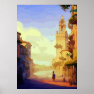 Classic Illustration of Havana Street Poster