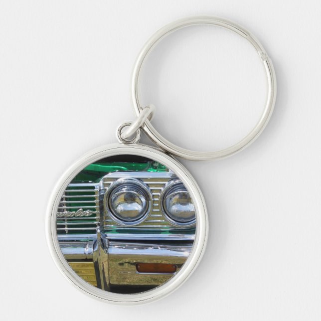 classic impala chrome with green paint key ring (Front)