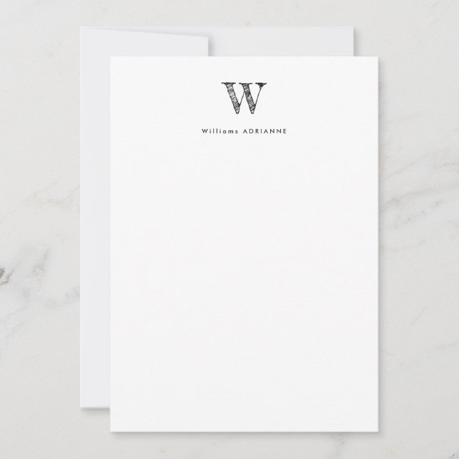 Classic Initial Notecard (Front)
