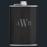 Classic Initials EDITABLE COLOR Personalised Flask<br><div class="desc">Visit our website www.berryberrysweet.com for stylish stationery designs and custom gifts!</div>
