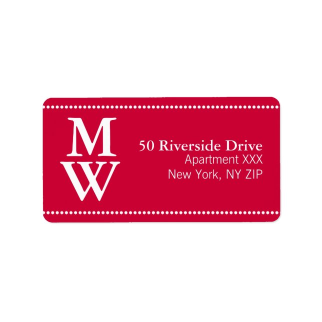 Classic Initials Stylish Address Labels (Custom) (Front)