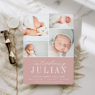 Classic Introduction Multi Photo Birth Announcement