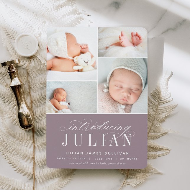 Classic Introduction | Multi Photo Birth Announcement (Creator Uploaded)