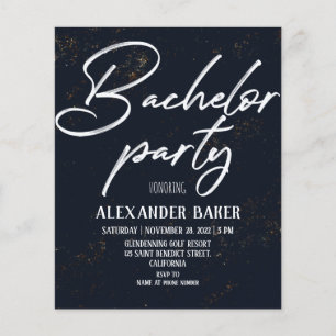 Classic invitation to Bachelor Party. Flyer